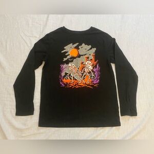 XL Boys Cat & Jack Black Long Sleeve T-Shirt- Halloween Tee